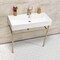 Fauceture 39" Porcelain Console Sink with Stainless Steel Legs (Single-Hole), White/Brushed Brass VPB39177ST - alternate 4